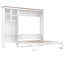 Grand lit escamotable avec bureau, armoire de rangement et appliques murales, lit escamotable pliable peu encombrant pour bureau à domicile et chambre d'amis, blanc