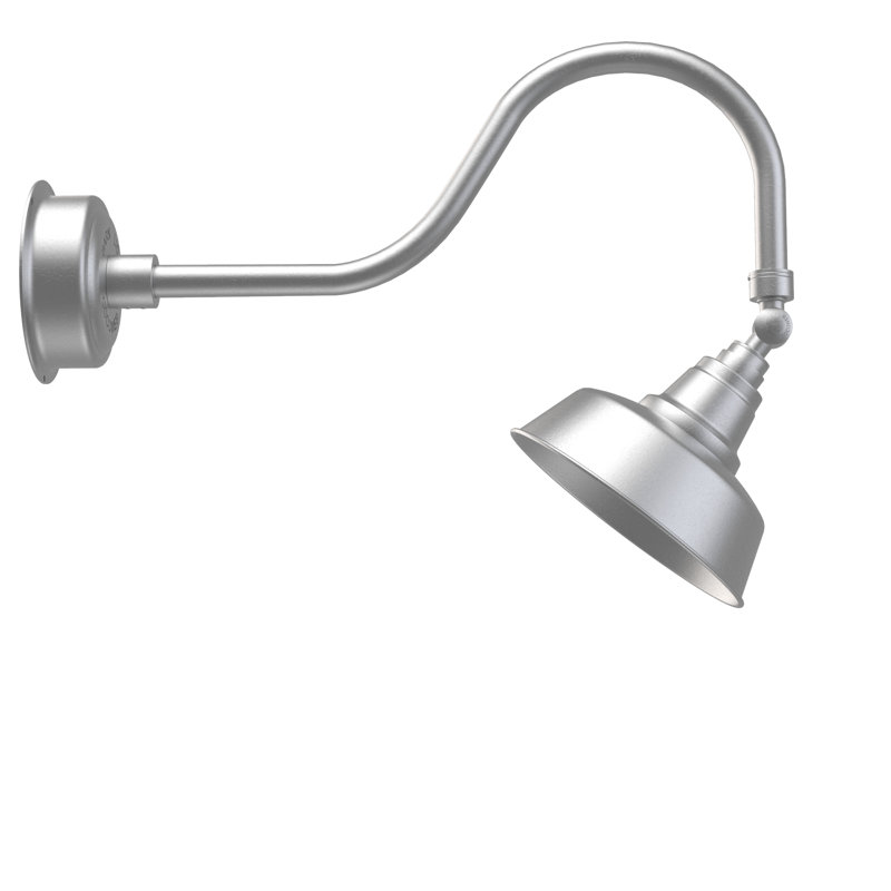 Luminaire de grange d’extérieur à del goodyear, Argent galvanisé, H 26,125 po x l 16 po x P 39 po