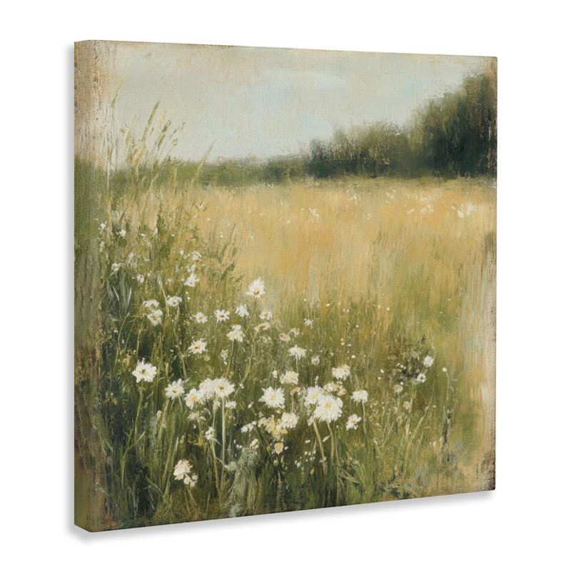 Daisy Dream Field Canvas, conception de Petal Prints Design, H 36 po x l 36 po