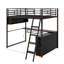 Lit mezzanine en métal avec DEL, bureau et tablettes-1358607179