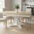 Retro Extendable Dining Table With Butterfly Leaf - Solid Wood Base, Oval/Round Convertible For 6 People-564971147-564971146