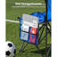 Folding Chair Sport 8 Seat Sideline Team Bench w/ Sidebag Carry Bag Blue