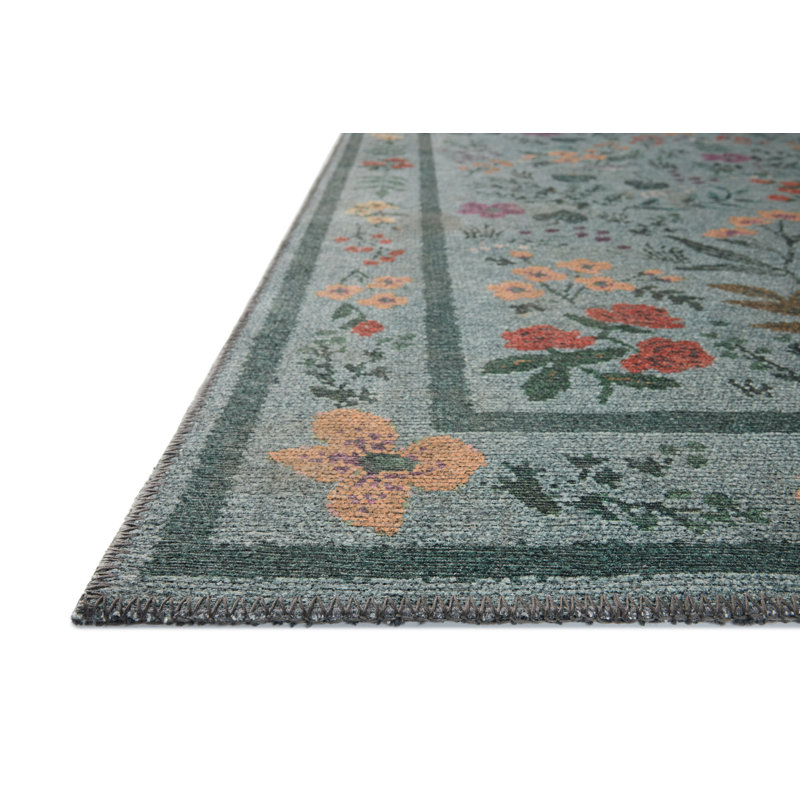 Rifle Paper Co. x Loloi Wildwood Sage Area Rug, Round 3'9"