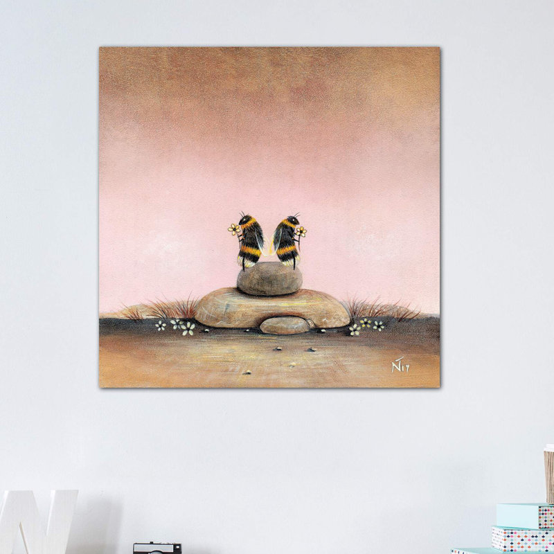 New Beginnings par Neil Thompson - reproduction d'art, H 12 po x l 12 po x P 1,5 po, Toile tendue, Pas de tapis