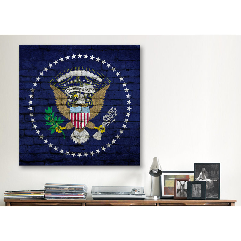 Motifs briquets de la présidentielle us sur toile tendue flags u.s., H 12 po x l 12 po x P 1,5 po