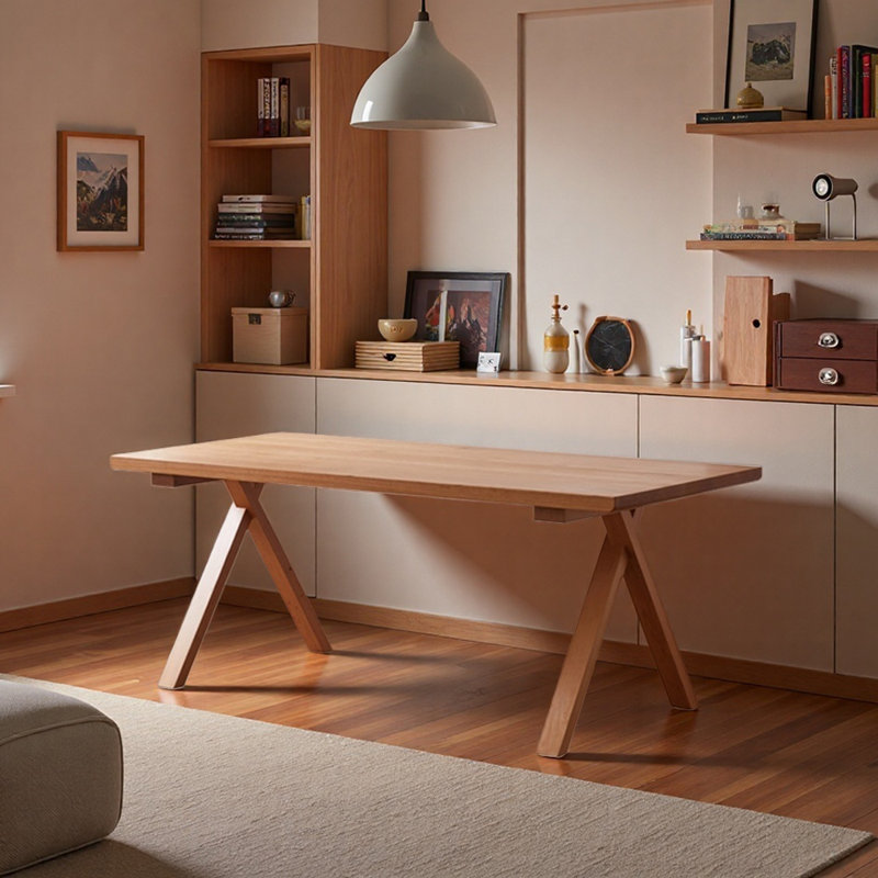 Bureau simple et multifonctionnel en bois de cerisier, H 29,52 po x l 62,99 po x P 23,62 po