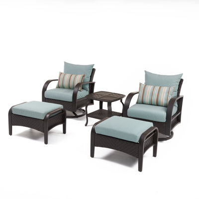 Barcelo 5 Piece Rattan Conversation Set with Cushions
