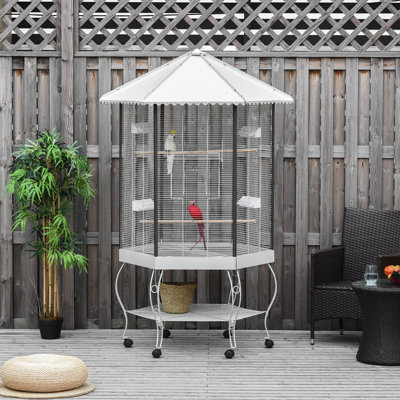 77" Bird Cage , Spacious And With Functional Storage For Birds, Steel Interior Storage, Craftsmanship