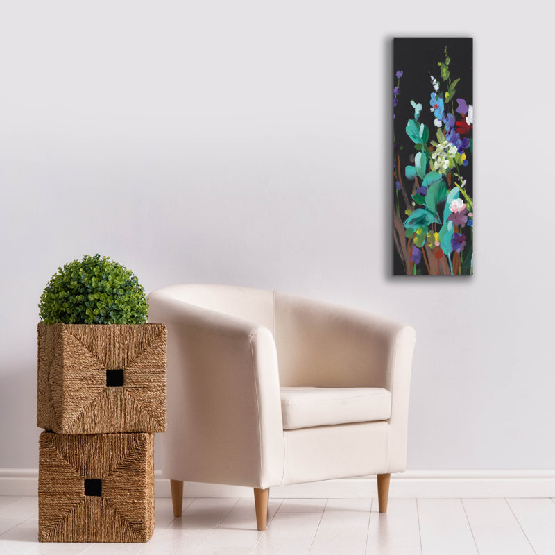 «Brightness Flowering Panel 1» par Danhui Nai, art mural sur toile, H 36 po x l 12 po