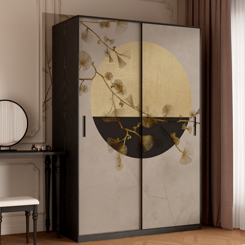 Simple Almond Leaf Wardrobe, Black