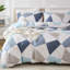 Ensemble de housse de couette 100% coton pour très grand lit - Ensemble de literie triangulaire bleu gris nordique 3 pièces, housse d'édredon légère et douce avec fermeture à glissière, ensemble de lit contemporain neutre abstrait-123281985