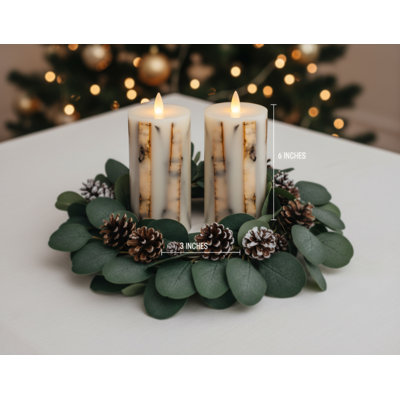 Brown Bark Flameless Pillar Candles Flickering with Remote Timer, Battery Operated LED 3D Moving Flame Real Wax Candles, Set of 2, D3 x H6,Remote Included (Cinnamon)