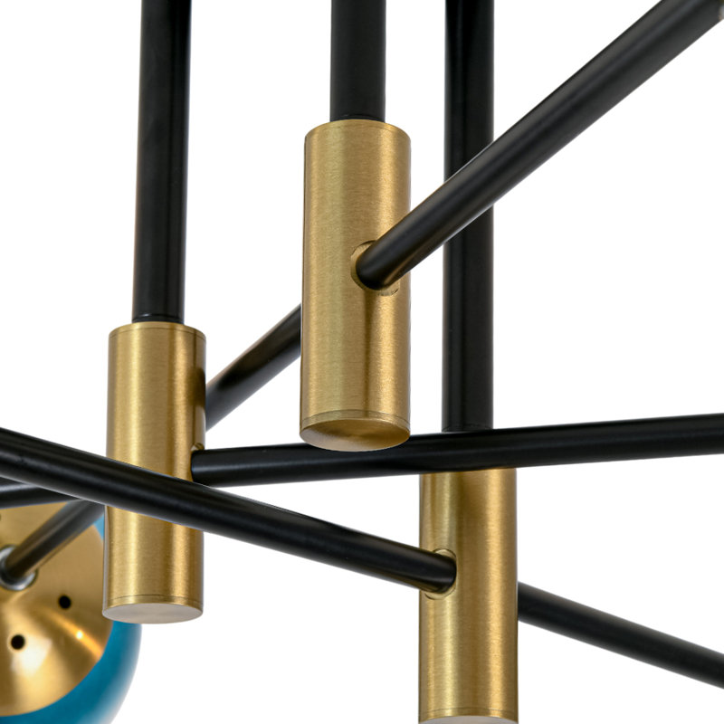 Glass Bubble Sputnik Semi Flush Chandelier , Blue