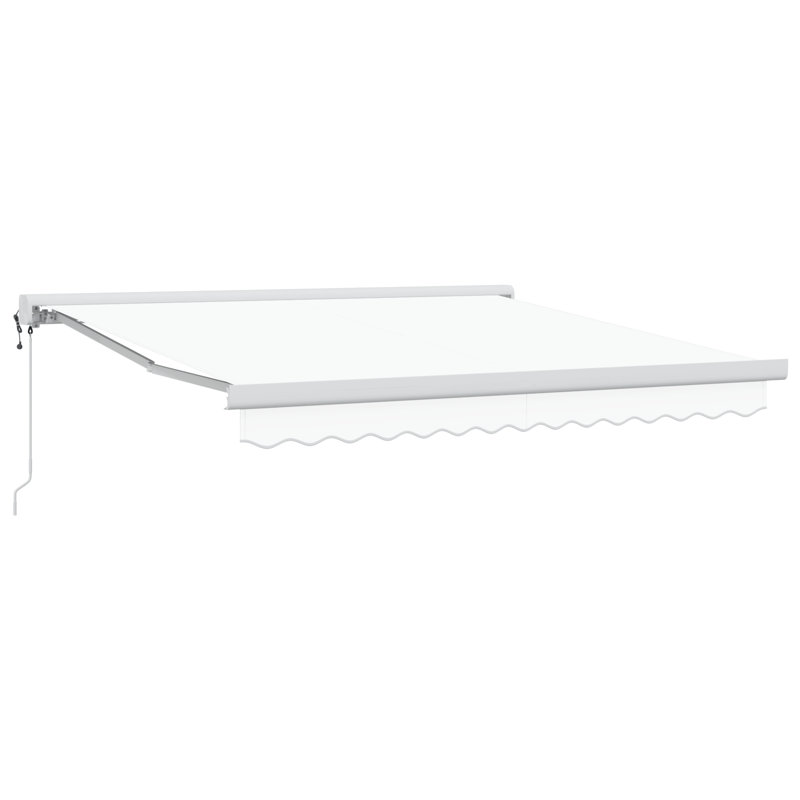Ebern Designs Retractable Patio Awning, 300 cm W x 250 cm D, White