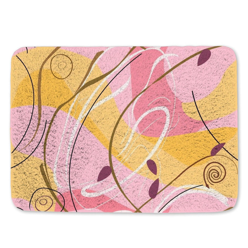Motif floral, tapis de bain, décoration de salle de bain, tourbillons lumineux, L 17 po x L 24 po