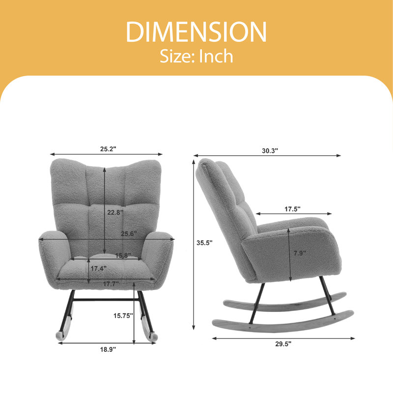 Chaise berçante Damen, Jaune