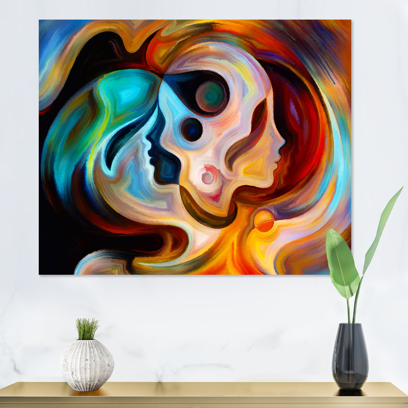 «Blue Orange and Red», reproduction d'art sur toile, H 12 po x l 20 po, Toile tendue