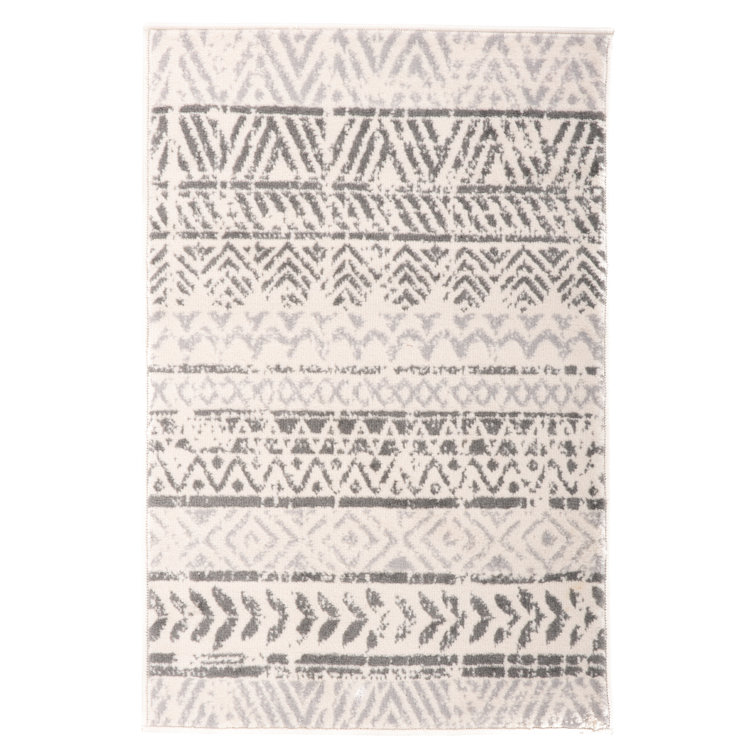 Humphrey Southwestern Light Gray/Dark Gray/Ivory Area Rug in Gray