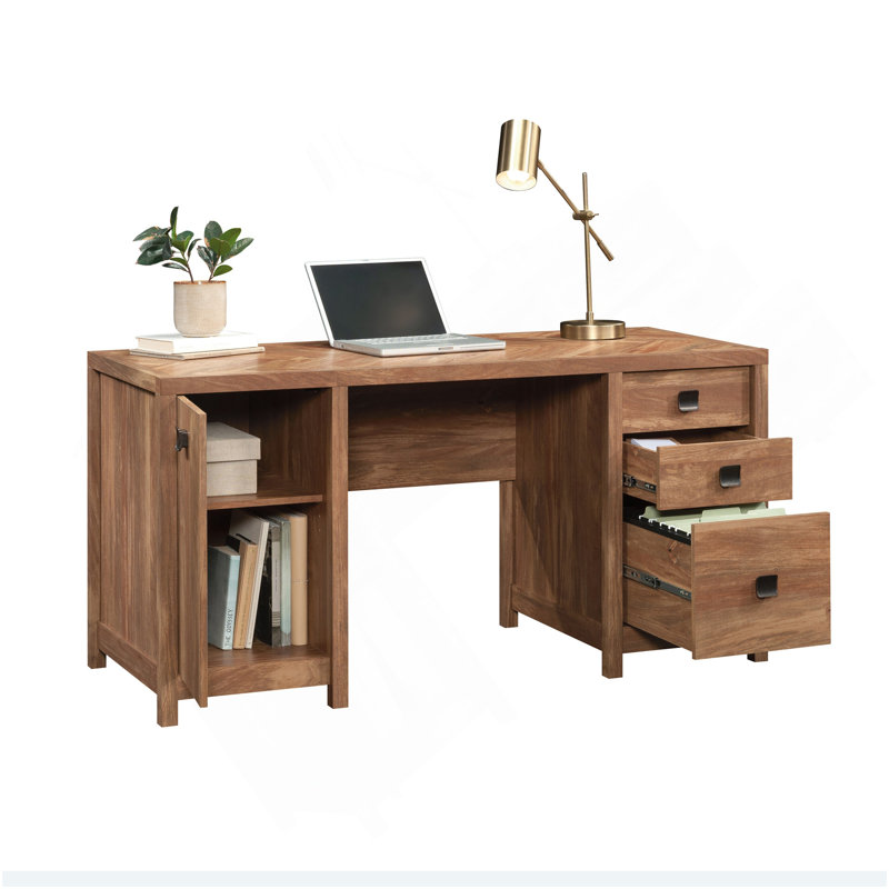 Bureau d'ordinateur, finition brune
