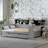 Daybed With Storage Shelves, Multi-Functional Bed With Twin Size Trundle Bed And Study Desk,Gray-1316904210