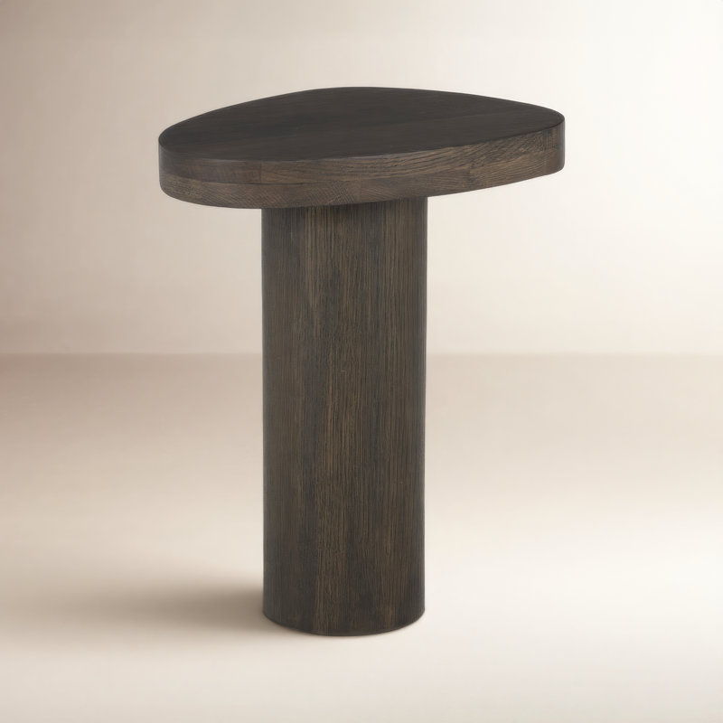 Zion End Table-Merlot Marble, Grey Tobacco Oak, Solid Wood