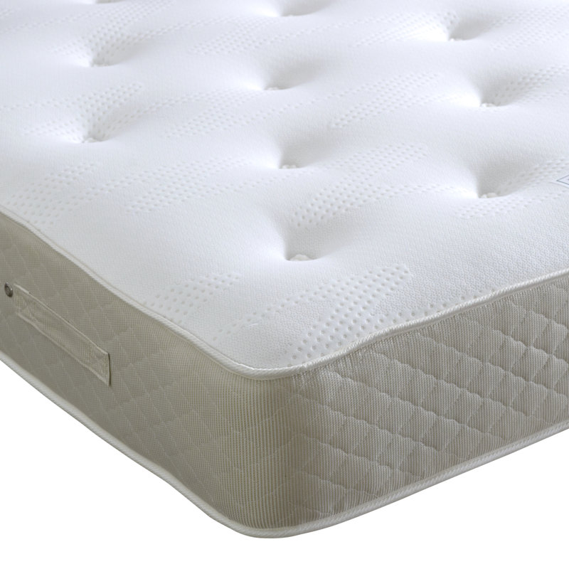 Gwellyn Upholstered UK King - DE 150 X 200 Cm Divan Bed with Mattress, Single (3'), 4 Drawers, Beige