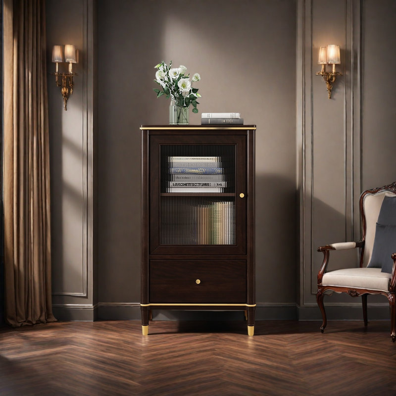 Armoire de rangement à une porte, Bois brun foncé