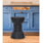 19" Black Solid Wood Backless Bar Chair