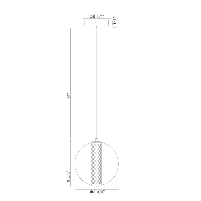Luminaire suspendu 1 lumière Atomo en chrome, Transparent, Chrome