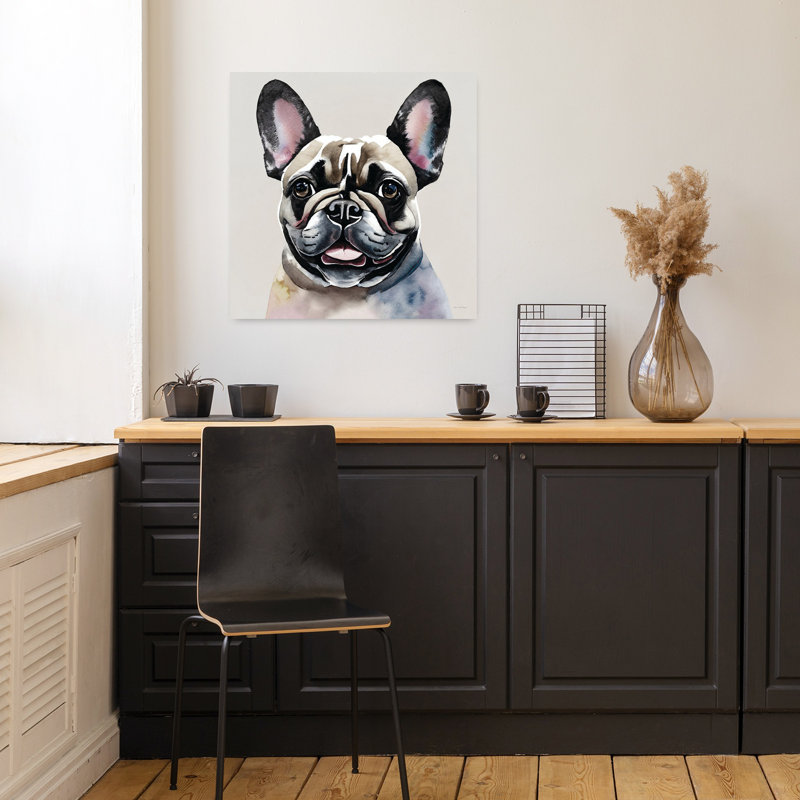Art contemporain The Frenchie with Pet Dog, H 18 po x l 18 po