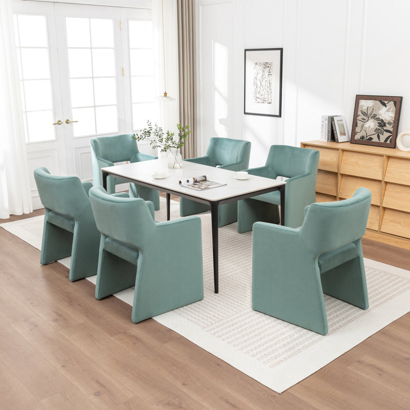 Chaise de salle à manger rembourrée Noah, Vert