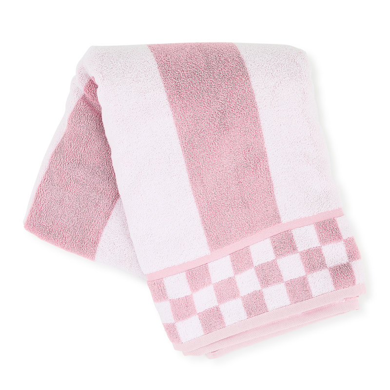 Plum Stripe Bath Towel, Pink/White