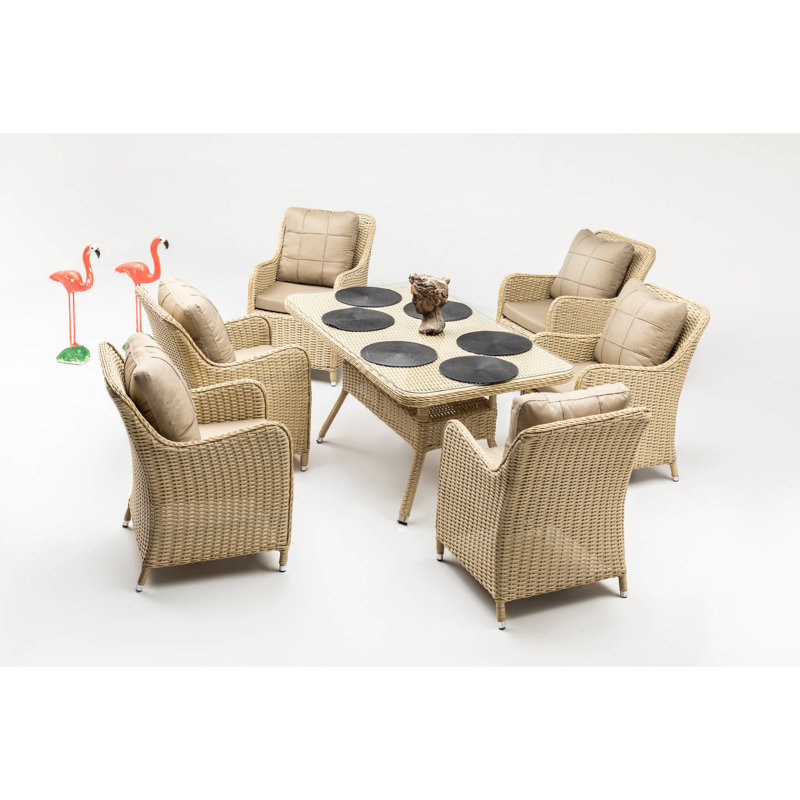 Ensemble repas, 7 pièces : table, 6 chaises
