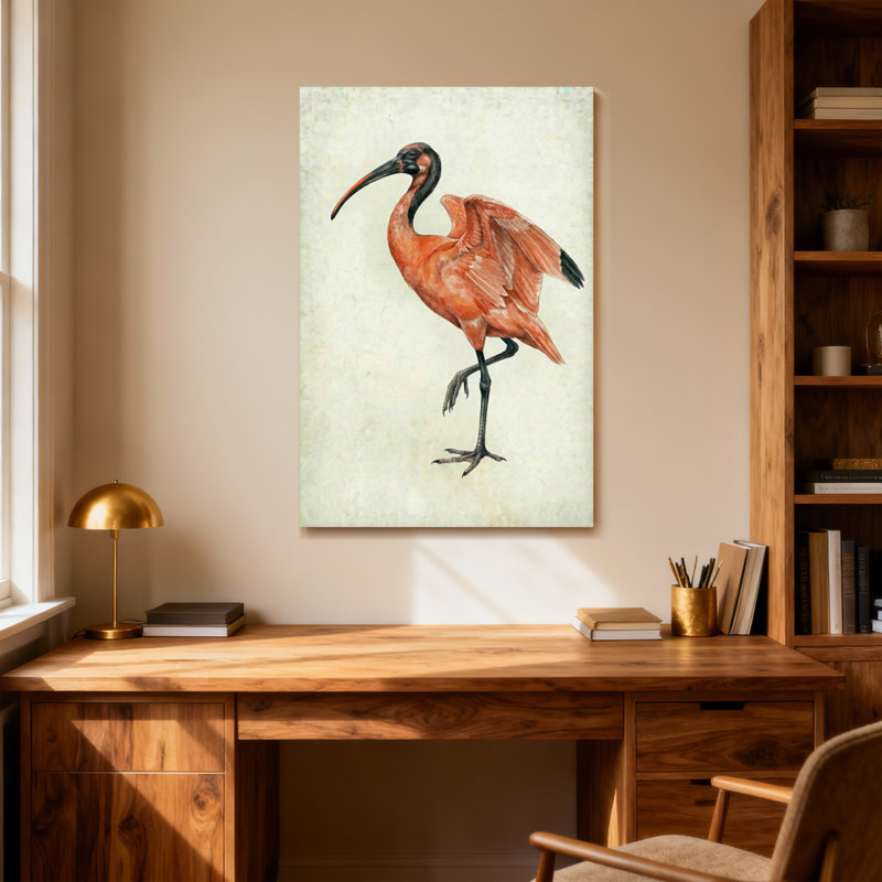 Animaux, animaux, écarlate, oiseau, impression sur toile, H 30 po x l 20 po