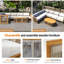 Ensemble de conversation modulaire d'extérieur en bois d'acacia avec coussins crème Fran