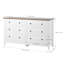 Commode moderne à 6 tiroirs pour la chambre à coucher, commodes de 55,5 po de largeur et commode, rangement pour vêtements, vestibule, couloir, chambre de bébé ou salon