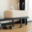 Banc rembourré blanc + noir-594714766