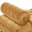 Repose-pieds jaune moderne, banc rembourré en velours avec 2 coussins amovibles, bout de lit, style élégant, design de construction,