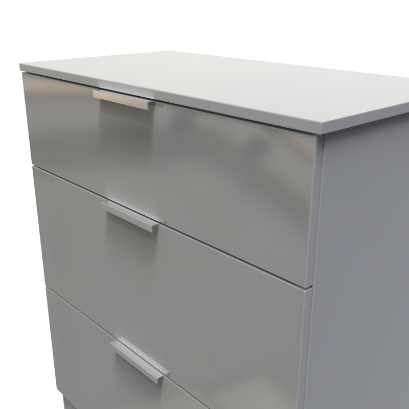 Fully Assembled Lemeiux 3 - Drawer Chest of Drawers, Uniform Grey/Dusk Grey