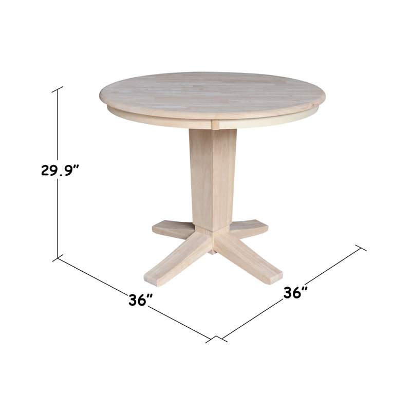 Grachan Ronund Top Dropleaf Dining Table, 29.9"H x 36"L x 36"W