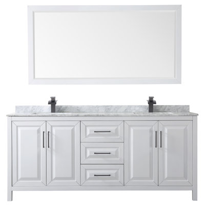 Ensemble de meuble-lavabo double 80 "avec miroir Daria