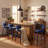 Upholstered Counter Stool with Metal Legs-120358057