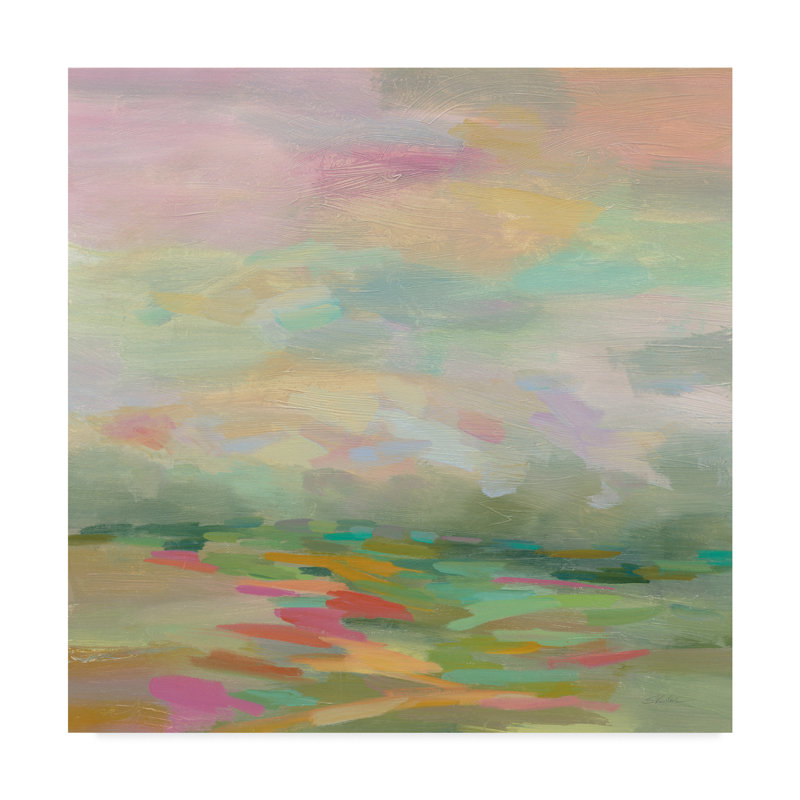 « pastel fields », reproduction de peinture à l’acrylique sur toile tendue, H 24 po x l 24 po x P 2 po