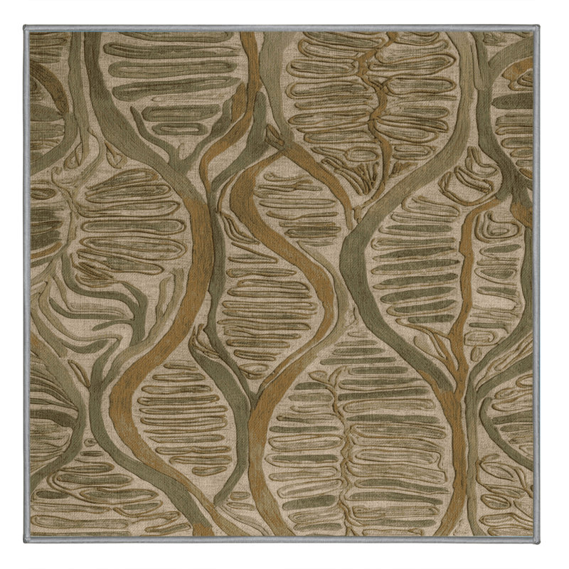 Tapis brun lavable à la machine, Carré 7 pi