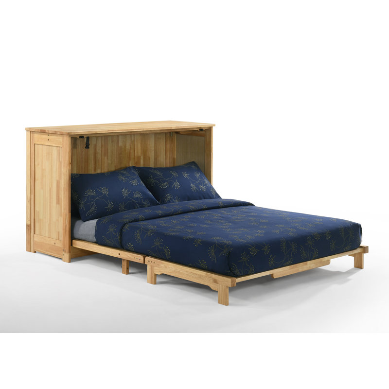 Lit escamotable avec rangement bas Issabella, Double, Naturel