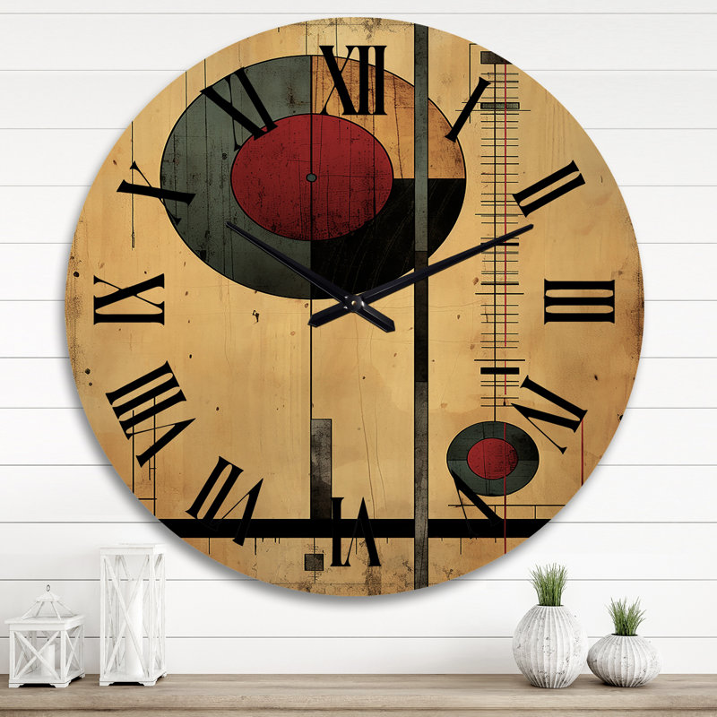 Horloge murale Unravellingthe Mystery Retro Geometric, Très grand