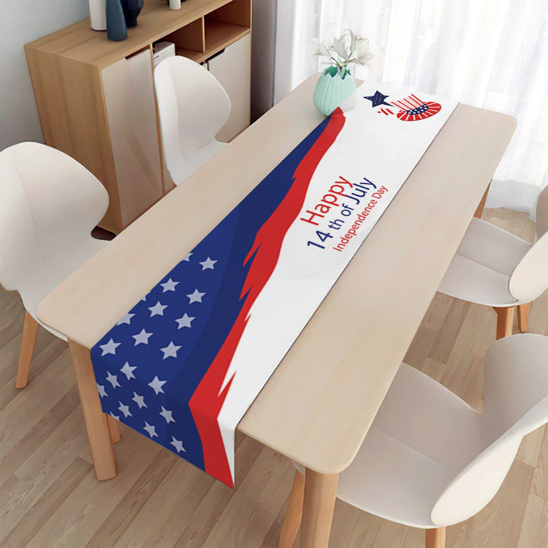 Chemin de table de la fête de l'Independence du 4 juillet pour la table de salle à manger, m