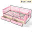 Lit plateforme simple avec garde-corps pleine longueur, lit plateforme pour enfants avec tiroirs de rangement-610921081-610921082
