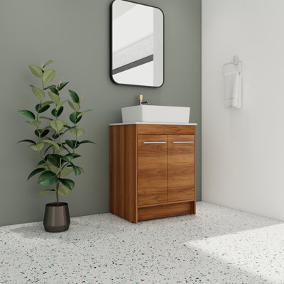 Karleah 24.07'' Single Bathroom Vanity with Stone Top