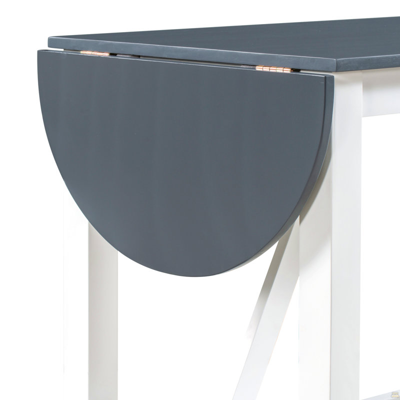 Ensemble de table de salle à manger à hauteur de comptoir en bois 3 pièces avec 2 chaises rembourrées